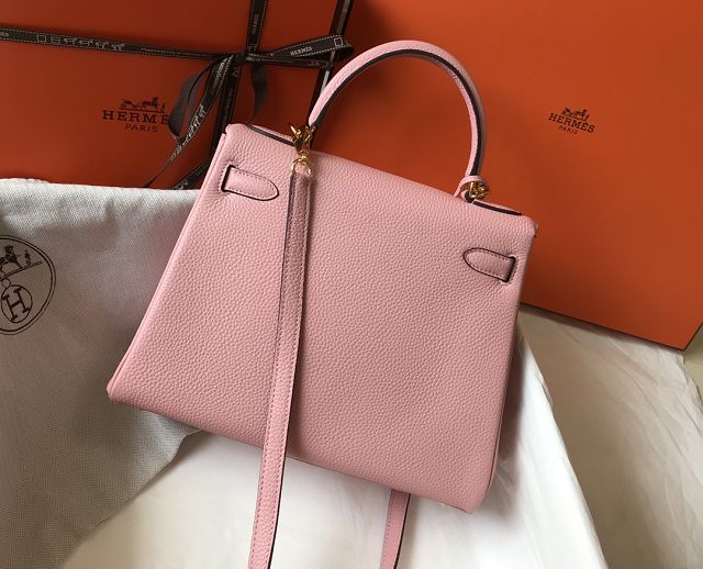 Hermes original togo leather kelly 28 bag K28 rose confetti