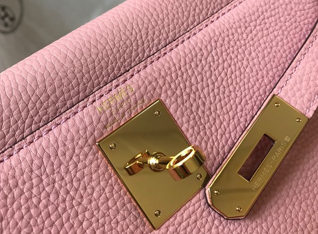Hermes original togo leather kelly 28 bag K28 rose confetti