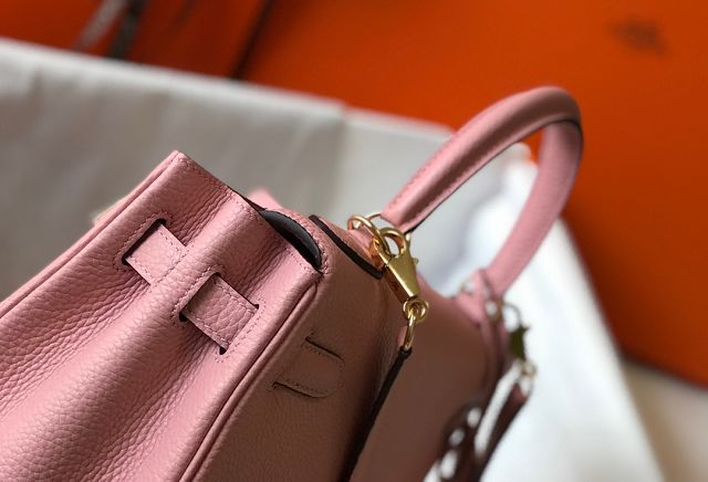 Hermes original togo leather kelly 28 bag K28 rose confetti