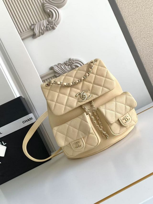 CC original grained calfskin backpack AS3860 beige