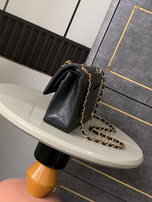 CC original lambskin medium flap bag A01012 black