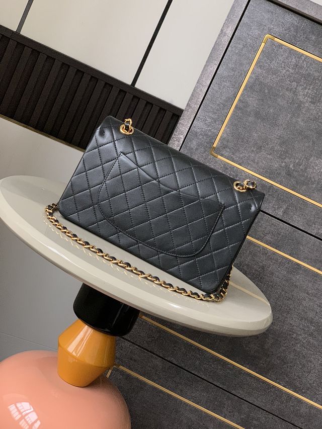CC original lambskin medium flap bag A01012 black