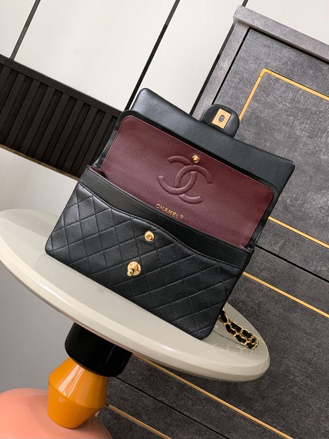 CC original lambskin medium flap bag A01012 black