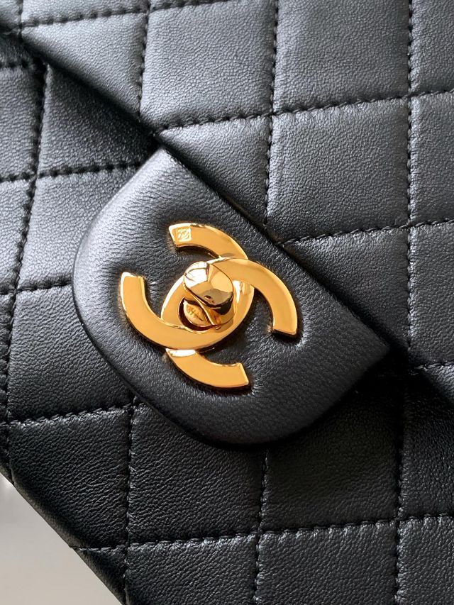 CC original lambskin medium flap bag A01012 black