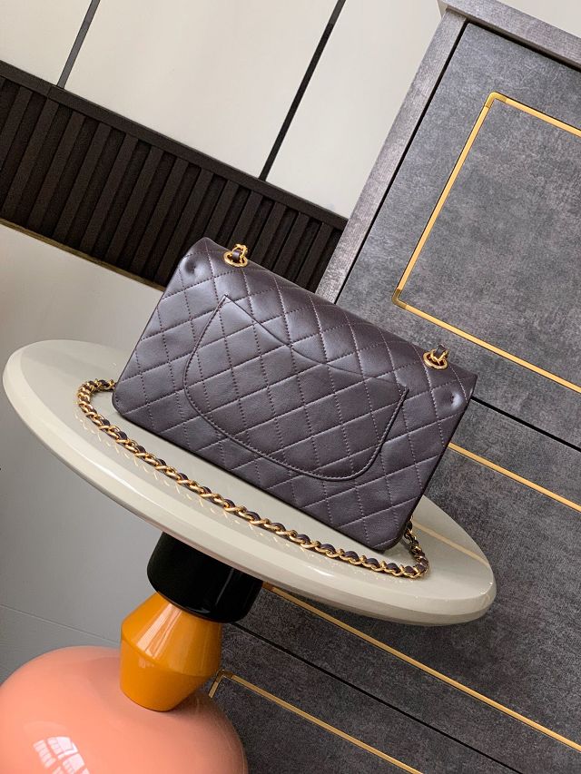 CC original lambskin medium flap bag A011012 chocolate