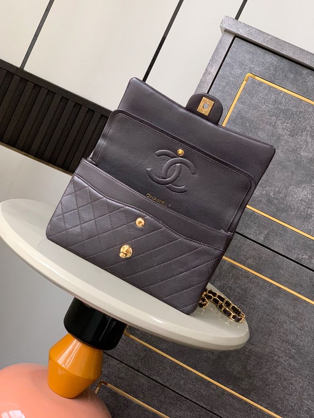 CC original lambskin medium flap bag A011012 chocolate