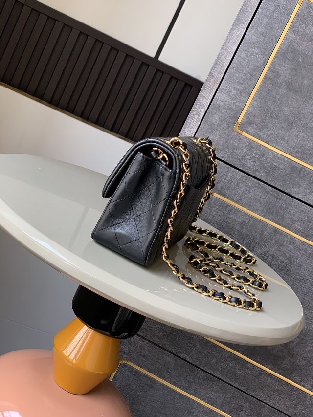 CC original lambskin mini flap bag A011015 black