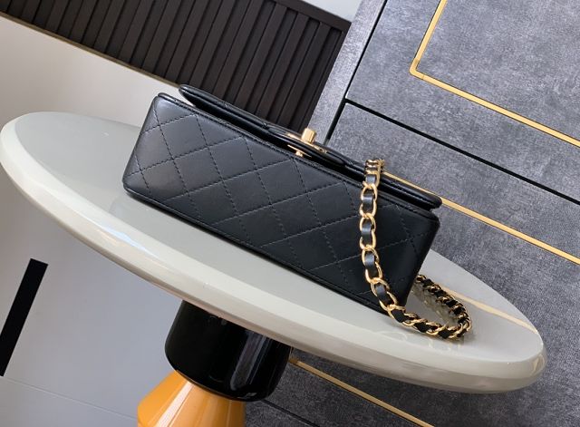 CC original lambskin mini flap bag A011015 black