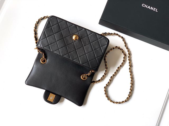 CC original lambskin mini flap bag A011015 black