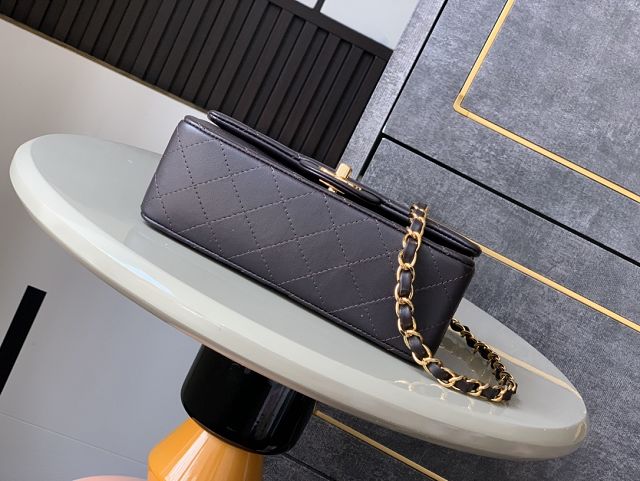 CC original lambskin mini flap bag A011015 chocolate