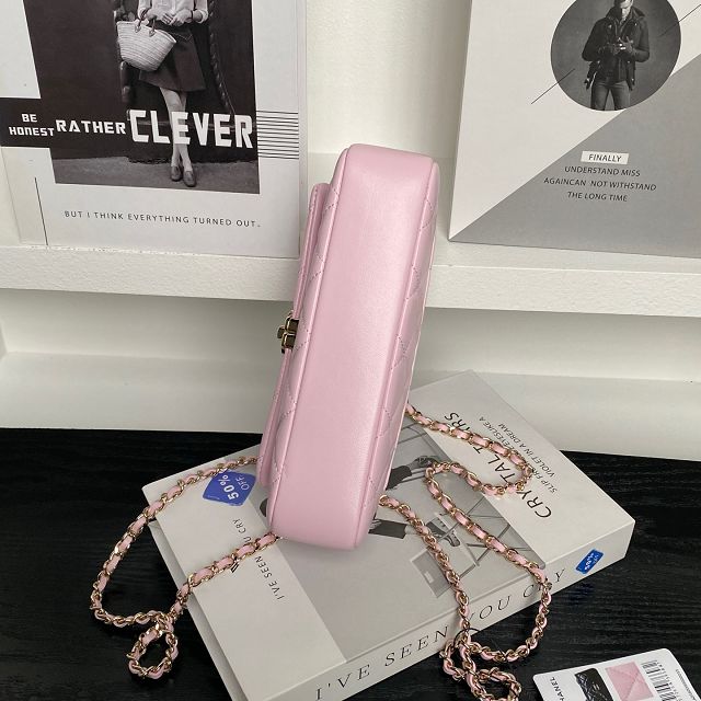CC original calfskin mini flap bag AS4592 pink