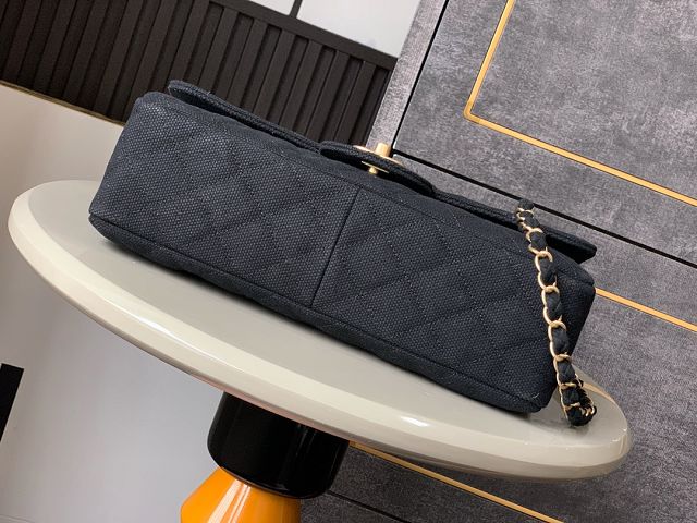CC original fabric medium flap bag A01112 black