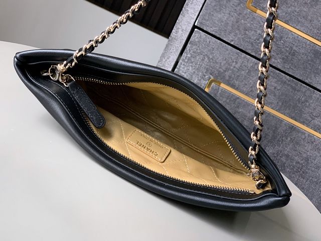 CC original lambskin clutch with chain AP4613 black
