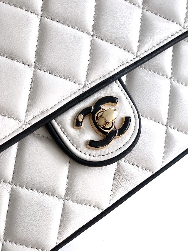 CC original lambskin flap bag AS5150 white