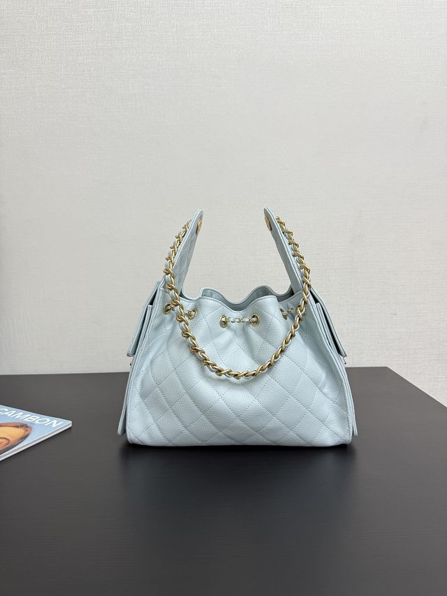 CC original grained calfskin 25 small handbag AS5293 light blue
