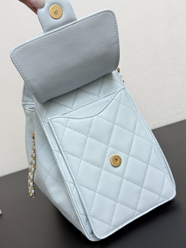 CC original grained calfskin 25 small handbag AS5293 light blue