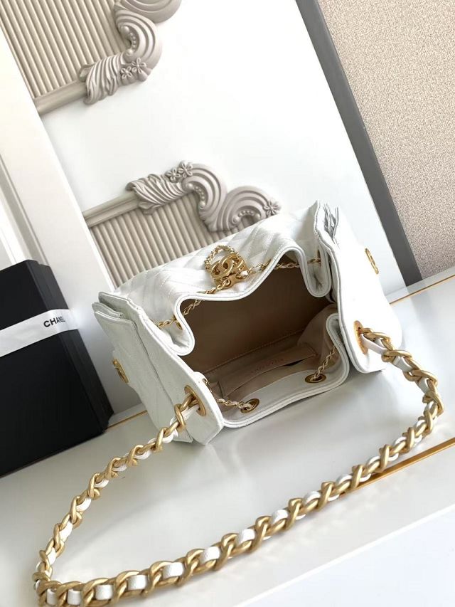 CC original grained calfskin 25 small handbag AS5293 white