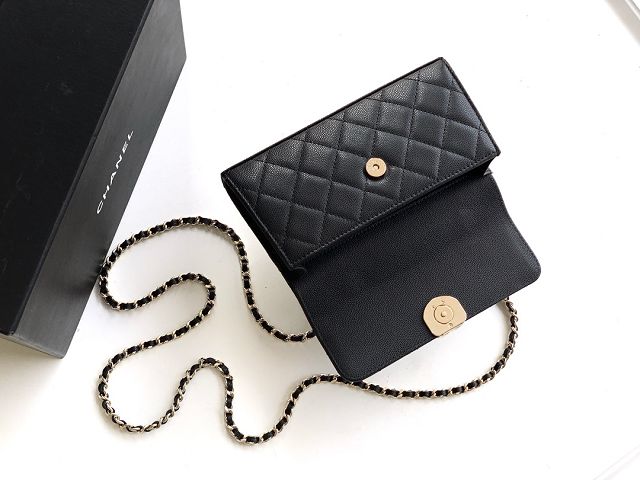 CC original grained calfskin flap phone holder AP3238 black