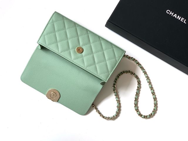 CC original grained calfskin flap phone holder AP3238 green