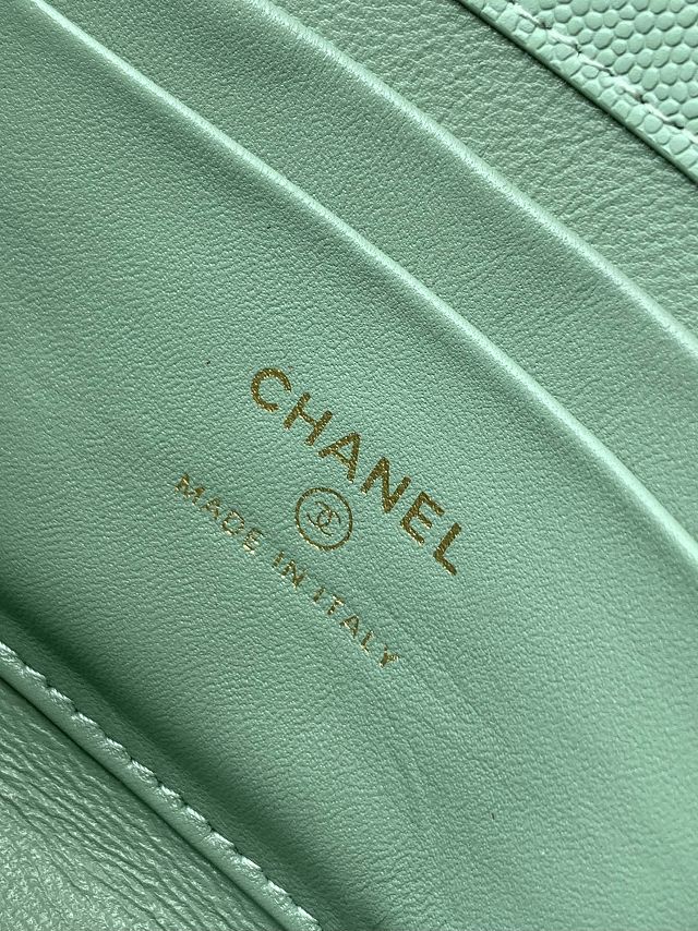 CC original grained calfskin flap phone holder AP3238 green