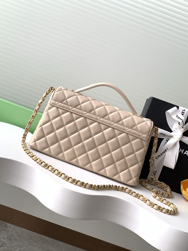 CC original lambskin medium top handle flap bag AS5356 beige