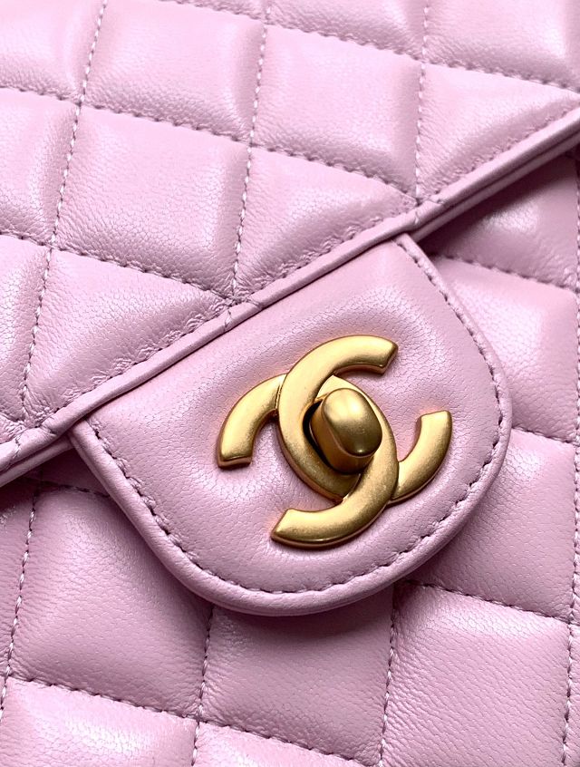 CC original lambskin medium top handle flap bag AS5356 pink