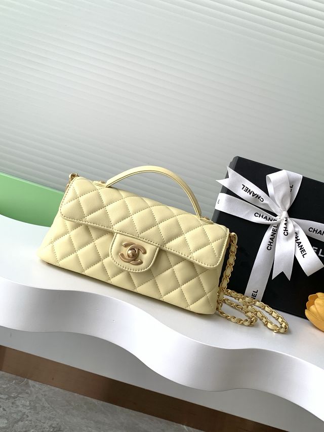 CC original lambskin mini top handle flap bag AS5354 yellow