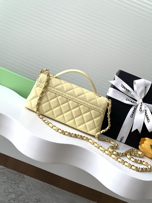CC original lambskin mini top handle flap bag AS5354 yellow