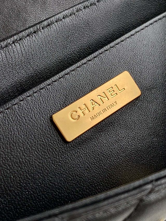 CC original lambskin small top handle flap bag AS5355 black