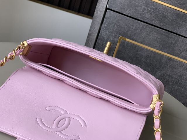CC original lambskin small top handle flap bag AS5355 pink