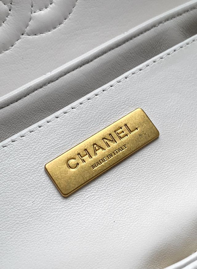 CC original lambskin small top handle flap bag AS5355 white