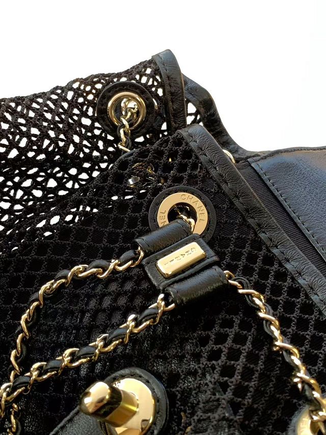 CC original mesh&lambskin large backpack AS5492 black