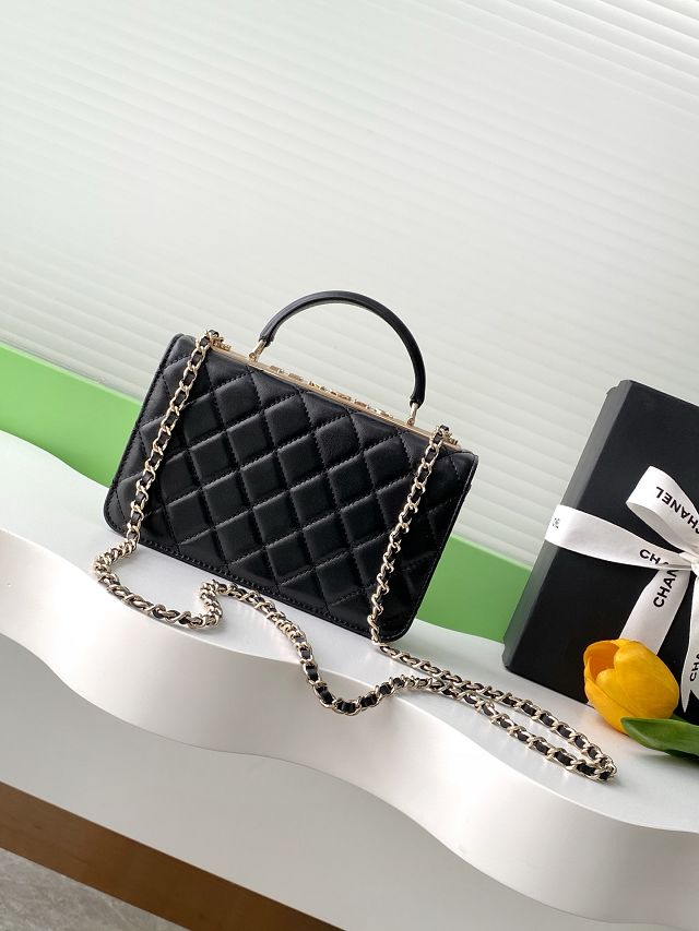 CC original lambskin wallet on chain AP4323 black