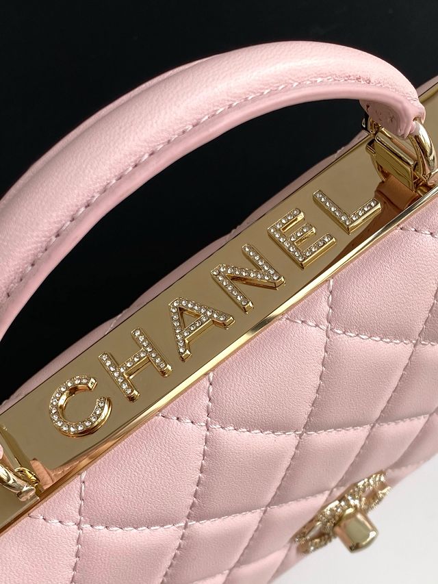 CC original lambskin wallet on chain AP4323 pink