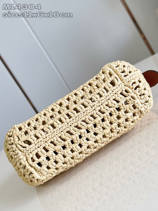 Louis vuitton original raffia hills pochette M14304 apricot