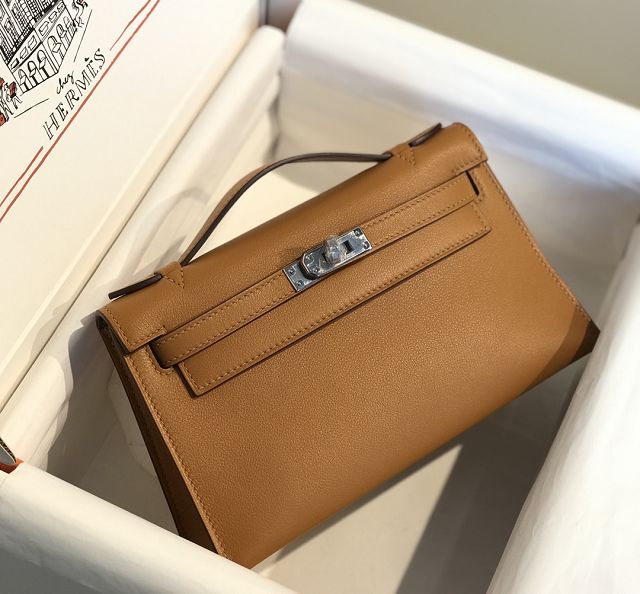 Hermes original swift leather mini kelly 22 clutch K0012 sesame