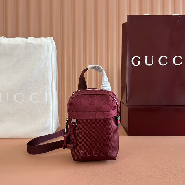 GG original nylon nexus mini slingbag 834274 bordeaux