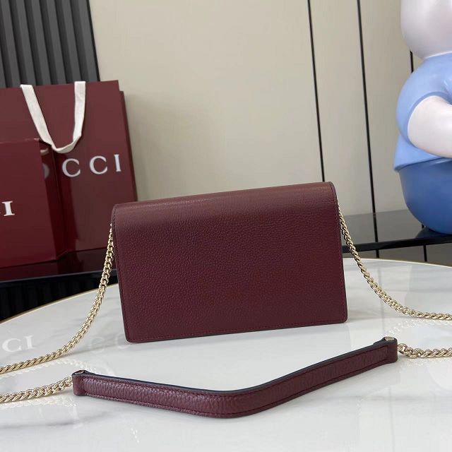 GG original calfskin dionysus wallet on chain 837373 bordeaux