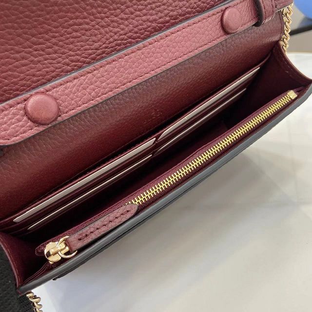 GG original calfskin dionysus wallet on chain 837373 bordeaux