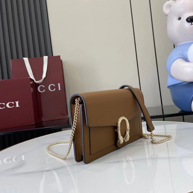 GG original calfskin dionysus wallet on chain 837373 brown
