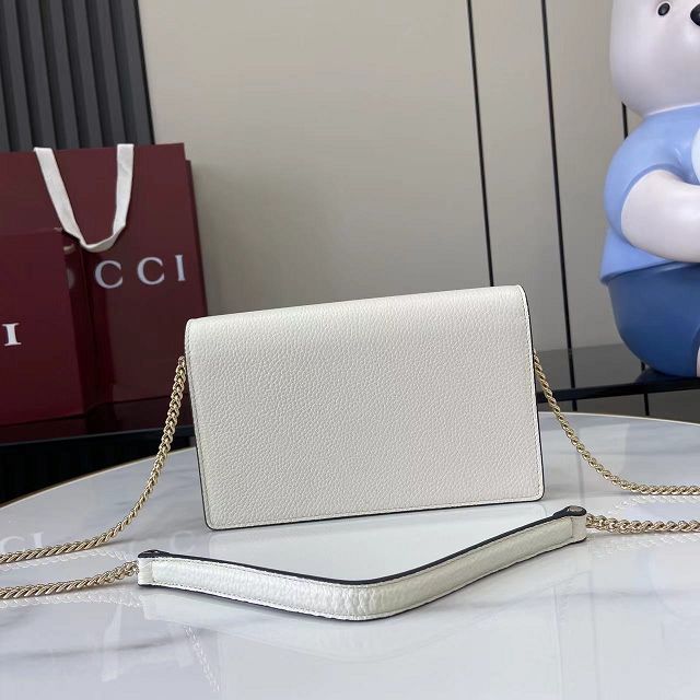 GG original calfskin dionysus wallet on chain 837373 white
