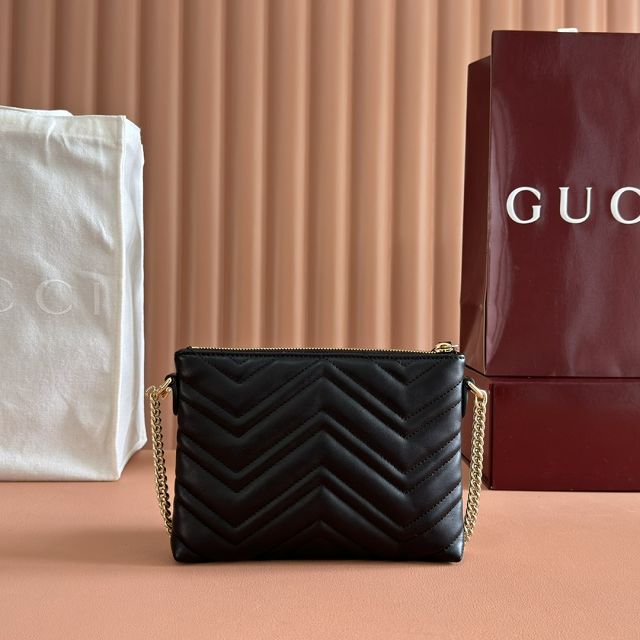 GG original calfskin marmont chain pouch 837742 black