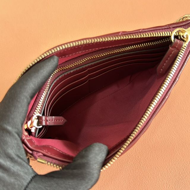 GG original calfskin marmont chain pouch 837742 bordeaux