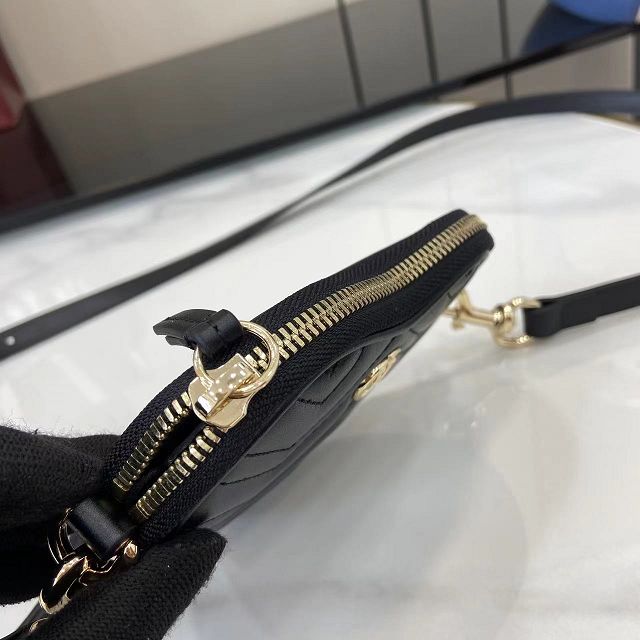 GG original calfskin marmont mini shoulder bag 837753 black