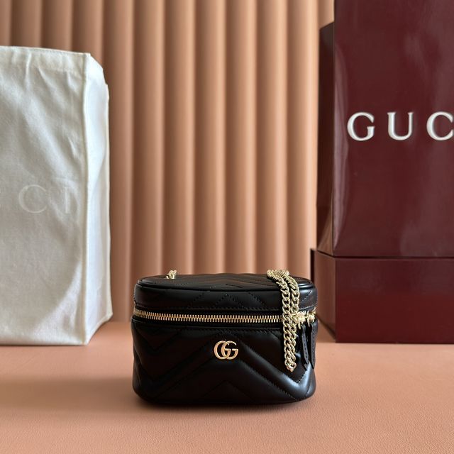 GG original calfskin marmont nano vanity bag 837455 black