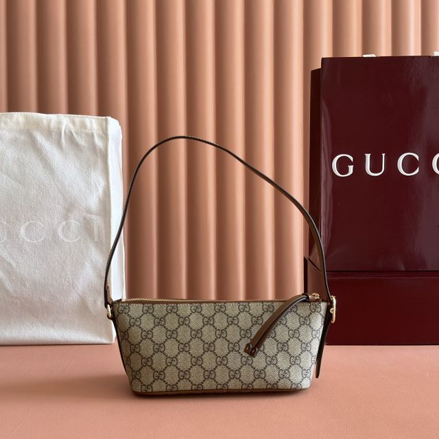 GG original fabric emblem small shoulder bag 847281 brown