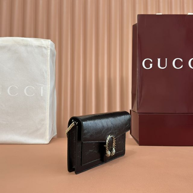 GG original calfskin dionysus wallet on chain 837374 black