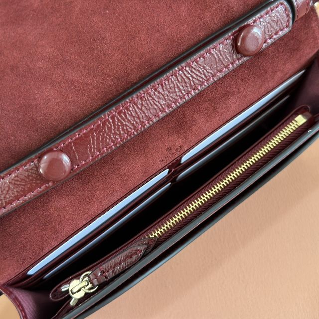 GG original calfskin dionysus wallet on chain 837374 bordeaux