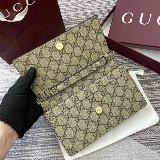 GG original fabric emblem wallet on chain 838151 blue