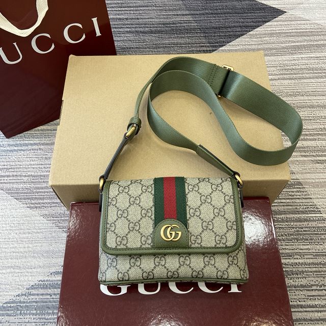 GG original fabric ophidia mini bag 838599 green